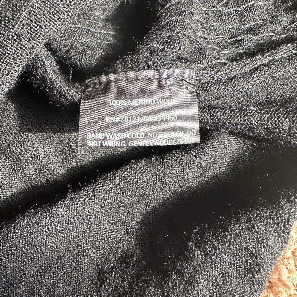 Eileen Fisher Black Sequin Tank Top Merino Wool Womens Size Medium - Picture 3 of 7